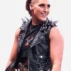 Australian Wrestler Rhea Ripley WWE Clash At The Castle Black Studded Leather Vest