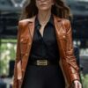 Black Bag 2025 Cate Blanchett Brown Leather Jacket