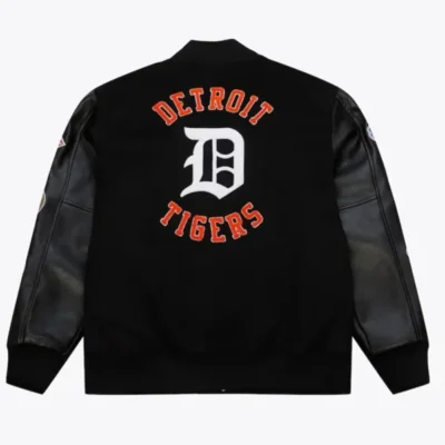 Detroit Tigers Jacket Vintage Logo Varsity Jacket Back