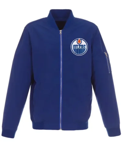 Edmonton Oilers Blue Bomber Polyester Jacket