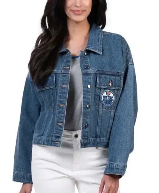 Edmonton Oilers Denim Blue Jacket