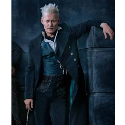 Fantastic Beasts 2 Black Wool Trench Coat front