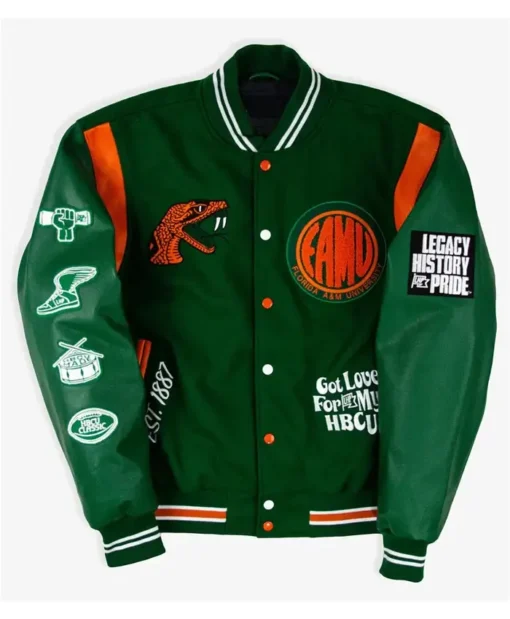 Florida AM University Green Varsity Jacket 1