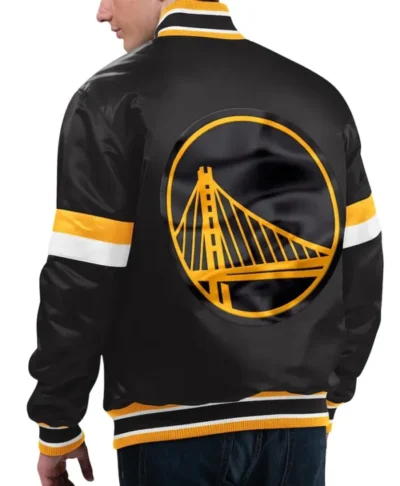 Golden State Warriors Black Starter Bomber Jacket Back 600x729 1