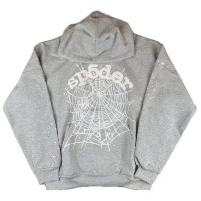 Grey Sp5der Hoodie front