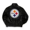 Jeff Hamilton Pittsburgh Steelers Full Black Leather Jacket 1