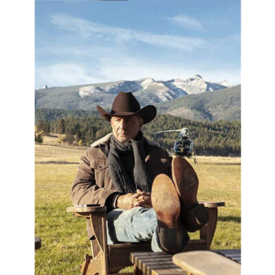 Kevin Costner Yellowstone Corduroy Brown Jacket front1