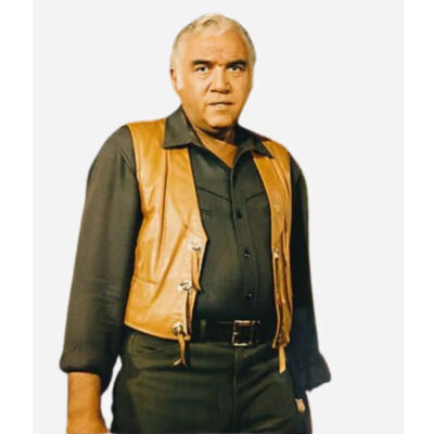 Lorne Greene Bonanza Brown Leather Vest front