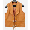 Lorne Greene Bonanza Brown Leather Vest front1