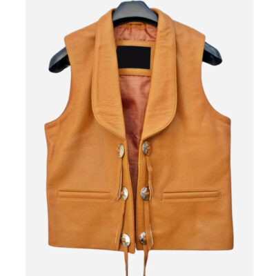 Lorne Greene Bonanza Brown Leather Vest front1