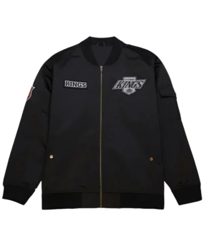 Los Angeles Kings Black Vintage Bomber Polyester Jacket