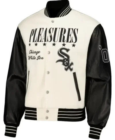 Mens White And Black Chicago White Sox Varsity Jacket