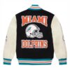 Miami Dolphins OVO Black Full Snap Varsity Jacket 1