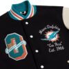 Miami Dolphins OVO Black Full Snap Varsity Jacket 2