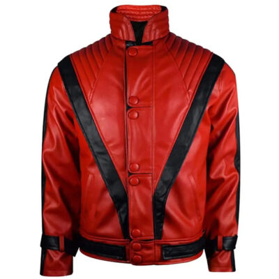 Michael Jackson Red Leather Jacket front