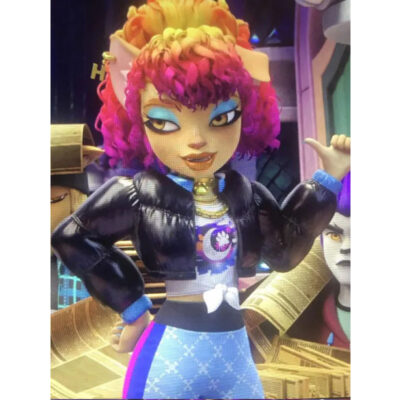 Monster High Black Puffer Crop Jacket front