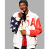 Snoop Dogg US Olympic 2024 Bomber Leather Jacket front1