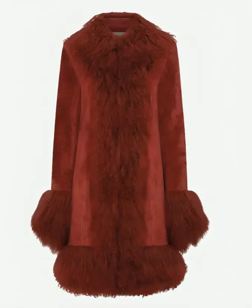 Taylor Swift Kansas City Chiefs vs Houston Texans Game Red Faux Fur Coat