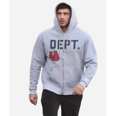 Tommy Fury DEPT Grey Hoodie front1