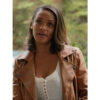 Virgin River Kaia Bryant Brown Leather Jacket front1