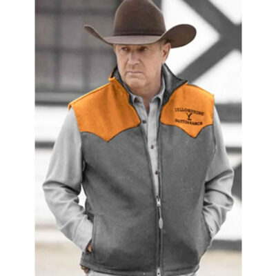 Yellowstone John Dutton Grey Wool Vest