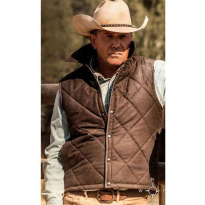 Yellowstone Kevin Costner Brown Vest front