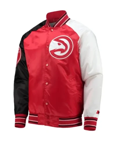 mens atlanta hawks red starter varsity jacket main