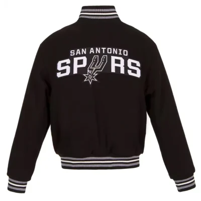 san antonio spurs embroidered varsity black wool jacket