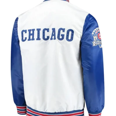 Chicago Cubs Satin Royal Blue and White Varsity Jackets
