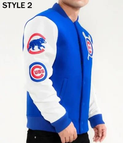 Chicago Cubs White Blue Varsity Jacket