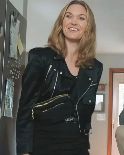 Chosen Family 2024 Julia Stiles Black Biker Jacket On Sale