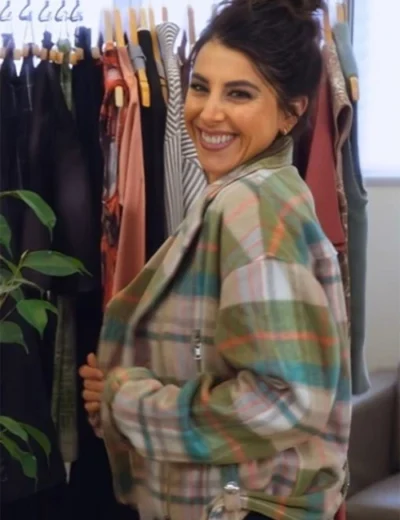 Daniella Monet Sisterhood Inc Cotton Plaid Jacket Side