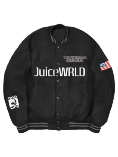 Juice Wrld Rap Singer 999 Life Black Bomber Cotton Jacket