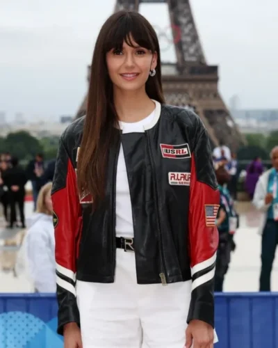 Nina Dobrev Olympics 2024 Leather Jacket On Sale 600x750 1