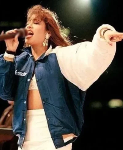 Selena Quintanilla Blue Bomber Cotton Polyester Stage Jacket